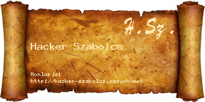 Hacker Szabolcs névjegykártya