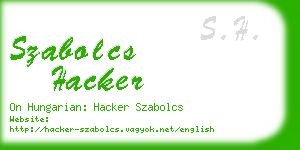 szabolcs hacker business card